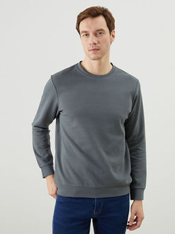 Bisiklet Yaka Uzun Kollu Erkek Sweatshirt