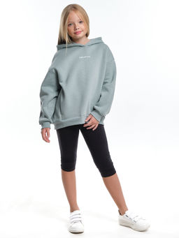 Худи для девочки оверсайз одежда подростковая с принтом 22-7317 мята - Mini maxi фото 2