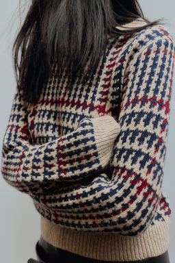 HOUNDSTOOTH WOOL JUMPER - Zara фото 3