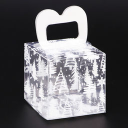 Цена за 5 шт. Коробка подарочная новогодняя складная ПВХ Новый год 5?5?5 см