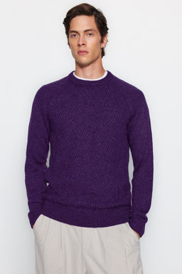 TRENDYOL MAN Gri Unisex Fit Yunlu Bisiklet Yaka Reglan Kol Dokulu Yun Kar?s?ml? Triko Kazak TMNAW22KZ0290 - Trendyolmilla фото 23