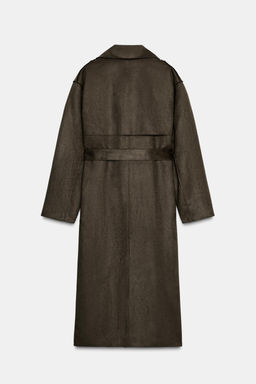 LONG FAUX SUEDE TRENCH COAT - Zara фото 10