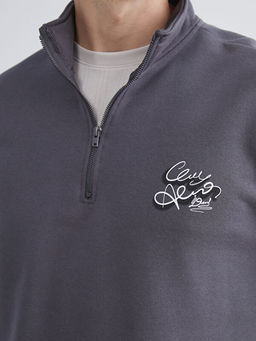 Fermuarl? Dik Yaka Erkek Sweatshirt