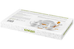 Блюдо прямоугольное 31*20,5*2,5 см "Веточки-цветочки" малое, фарфор