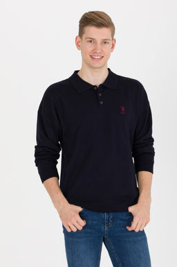 U. S. Polo Assn Мужской темно-синий трикотаж с воротником-поло - U.s. polo assn фото 4