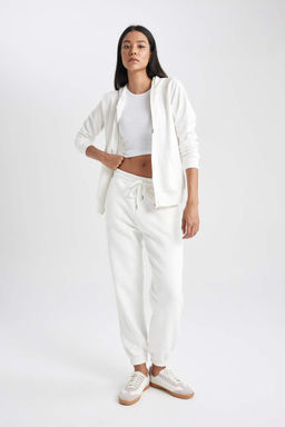 Базовая толстовка на молнии с капюшоном обычного кроя - Defacto фото 2