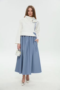 Платье NIKVA н924-14 молоко и голубой