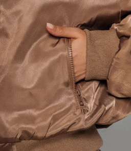 Бомбер #КТ2566, тёмно-бежевый - Dommod фото 5