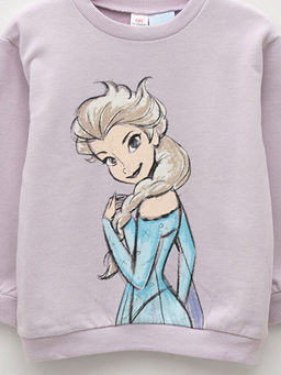 Bisiklet Yaka Uzun Kollu Frozen Bask?l? K?z Bebek Sweatshirt - Waikiki фото 3