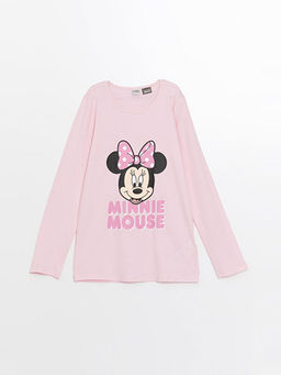Bisiklet Yaka Minnie Mouse Bask?l? Uzun Kollu K?z ?ocuk Pijama Tak?m? - Waikiki фото 2
