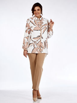 Костюм Элль стиль 2264W-Р белый/бежевый