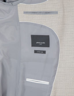 Bej Extra Slim Fit Yelekli Tak_m Elbise