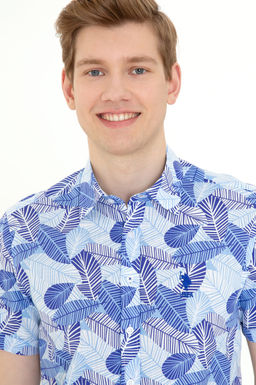 U. S. Polo Assn Мужская синяя рубашка с коротким рукавом - U.s. polo assn фото 14