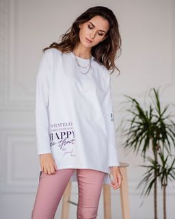 Лонгслив из футера с печатью