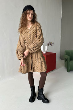 Платье женское COSY076/02/Бежевый, черный - M&G all natural фото 11