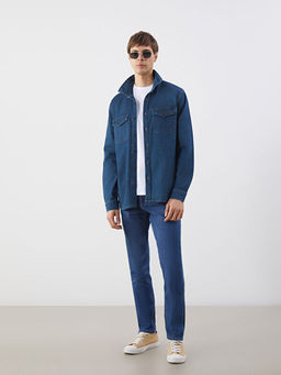 Regular Fit Uzun Kollu Erkek Jean G?mlek