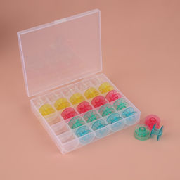 Набор шпулек в органайзере, d=20 мм, 25 шт., МИКС