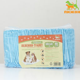 Пеленки впитывающие ПИЖОН для животных гелевые, 60 х 40 см, набор 60 шт