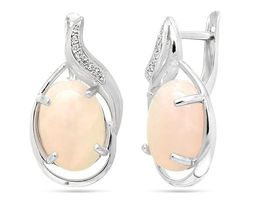 Серьги из серебра розовый кварц, СПН4063