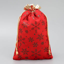Цена за 5 шт. Мешочек подарочный замша Тепла и Уюта, снежинки, тиснение, 16 24 см +/- 1.5 см
