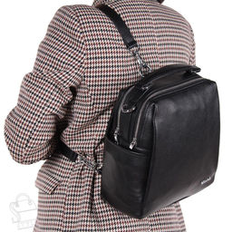 Рюкзак женский кожаный 69013-7 black Velina Fabbiano-Safenta в Новосибирске