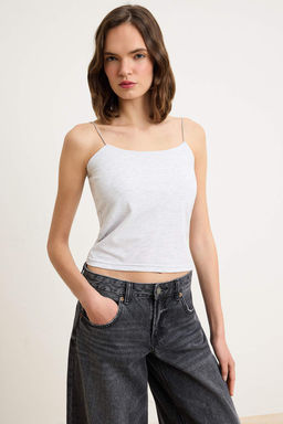 Trendyolmilla Siyah-Beyaz-Bej 3lu Paket Ask?l? Vucuda Oturan Kare Yaka Esnek Orme Atlet TWOSS24AL00054  фото 33