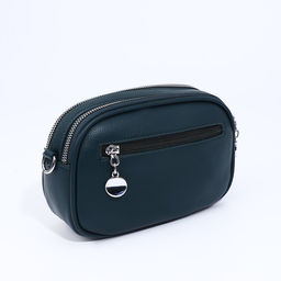 Сумка кросс-боди на молниях, наружный карман, цвет тёмно-зелёный - Simaland фото 2