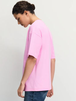 Базовая футболка оверсайз из хлопка / Zarina  фото 8