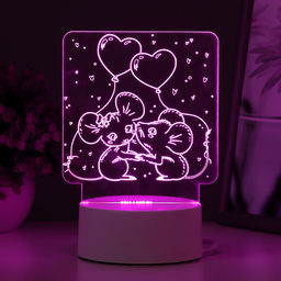 Светильник 3D RISALUX «Мышата», LED-ночник, RGB, от сети, 11.2×9.5×12.6 см