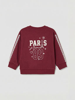 Paris Bask?l? K?z ?ocuk Sweatshirt ve Pantolon