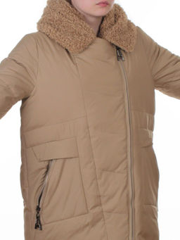 M-8866 DK. BEIGE Куртка зимняя женская (150 гр. холлофайбер)