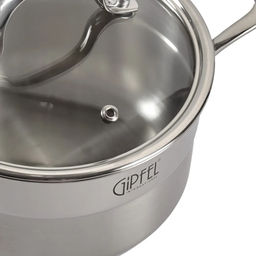 1272 GIPFEL Кастрюля GALA 16х9см/1,5 л со стеклянной крышкой, с индукционным капсульным дном. Материал: нерж. сталь 18/10. Толщина: 0,7мм / 4мм  фото 4