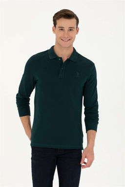 U. S. Polo Assn Мужская темно-зеленая базовая толстовка с воротником поло