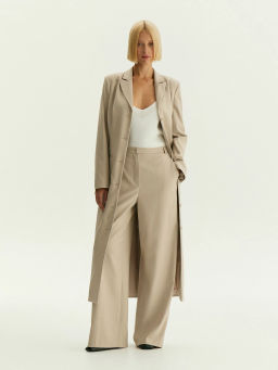 Брюки широкого кроя в полоску, D487/ginger - Emka фото 2