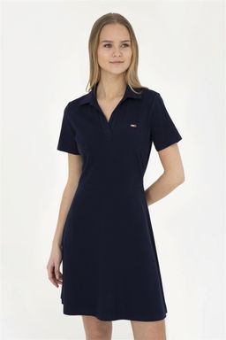 Женское темно-синее трикотажное платье - U.s. polo assn фото 3