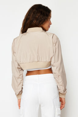 Koyu Bej Regular Kal?p Kusakl? Crop Bolero Mont TWOSS24MO00011