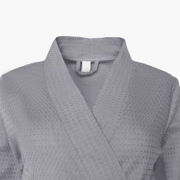 Халат вафельный женский Экономь и Я рукав 3/4, размер 54-56, серый, 100% хлопок, 200 г/м²