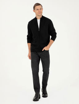 Черный трикотажный кардиган стандартного кроя - Cacharel фото 5