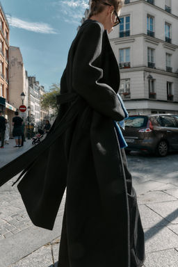 LONG WOOL COAT WITH BELT - Zara фото 3
