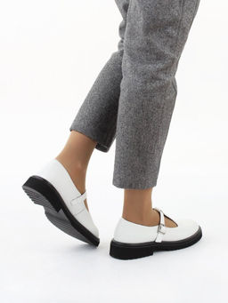 06-M47-12 WHITE Туфли женские (натуральная кожа)