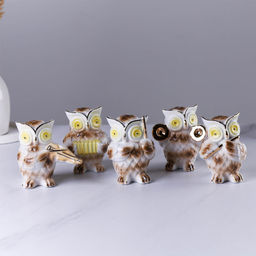 Фигурки Сова музыкант 5 штук 10 см / W632-1 /уп 24/ - Галеонтрейд фото 4