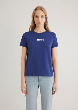 Mavi Bask?l? Lacivert Tisort  фото 3