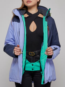 Горнолыжная куртка женская зимняя фиолетового цвета 33307F