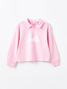Polo Yaka Barbie Bask?l? K?z ?ocuk Sweatshirt