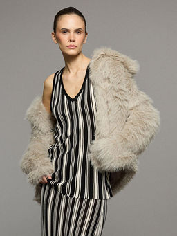 V Yaka ?izgili Kad?n Triko Atlet