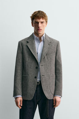 100% WOOL TEXTURED BLAZER AARON LEVINE X ZARA  фото 2
