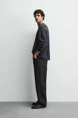 COTTON - LINEN STRAIGHT FIT JEANS - Zara фото 4