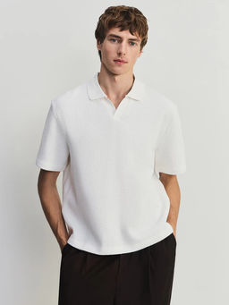 Футболка поло из фактурного хлопка / Zarina  фото 3