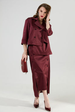 Юбка NIKVA н971-5 бургунди в полоску