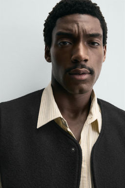 BOUCL_ TEXTURE GILET WITH WOOL - Zara фото 5